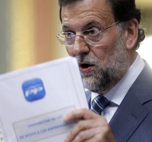 Rajoy durante su turno de réplica