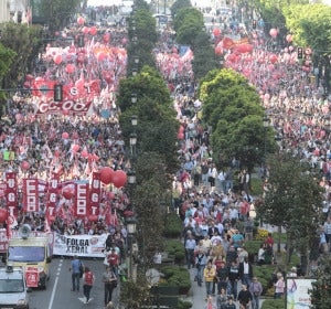 Manifestación de UGT Y CCOO en Vigo