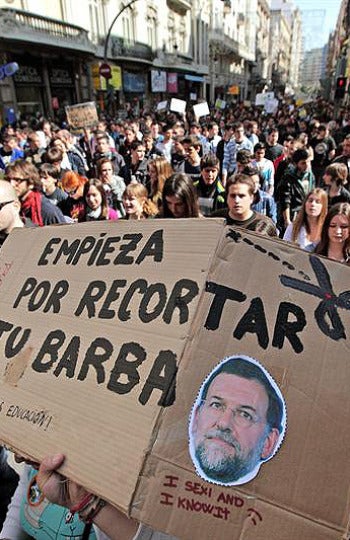 La protesta estudiantil en Valencia