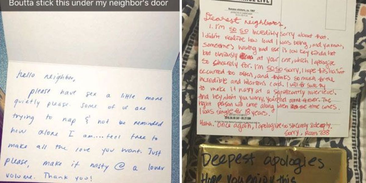 Carta de Jenna y la respuesta de sus vecinos.