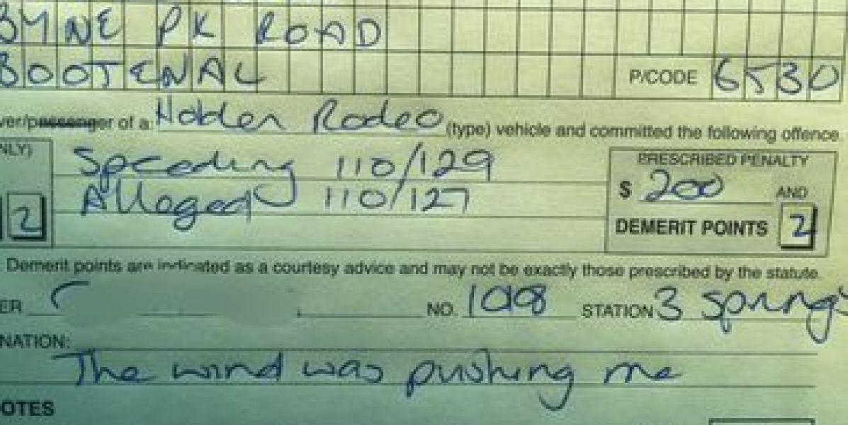 La peor excusa por exceso de velocidad