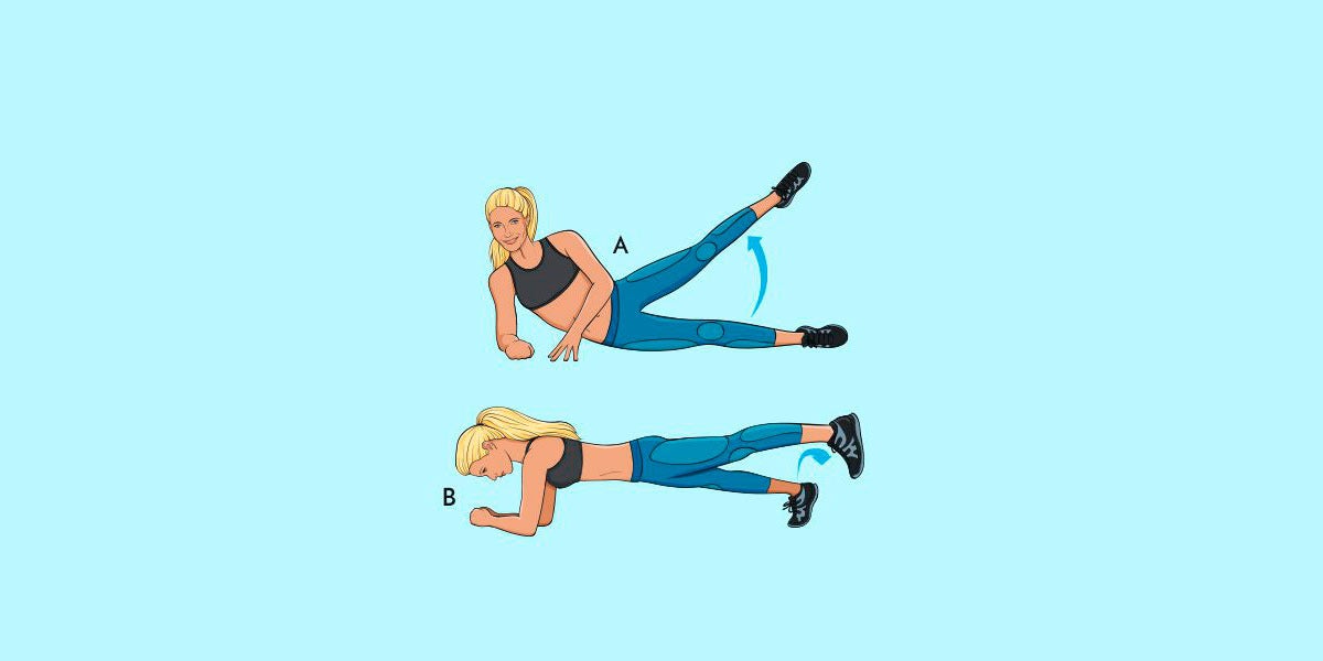 Ejercicios para tener un vientre plano: Elevación lateral con lagartija rodante