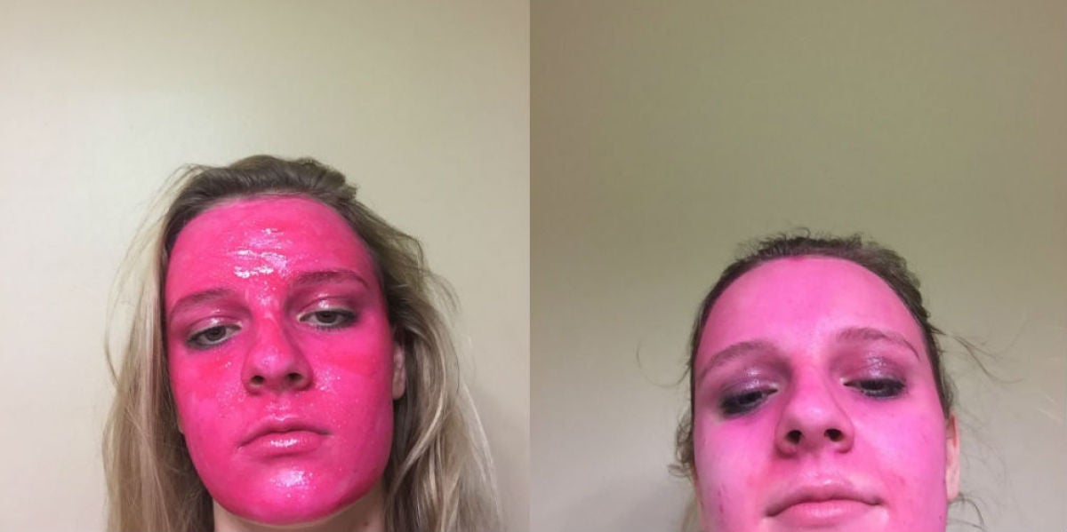 Una chica se pinta la cara de rosa, se arrepiente y amenaza con denunciar al fabricante