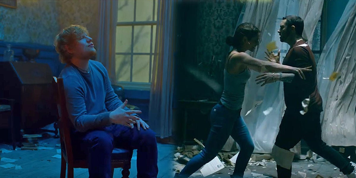 Ed Sheeran y Eminem en el videoclip de 'River'