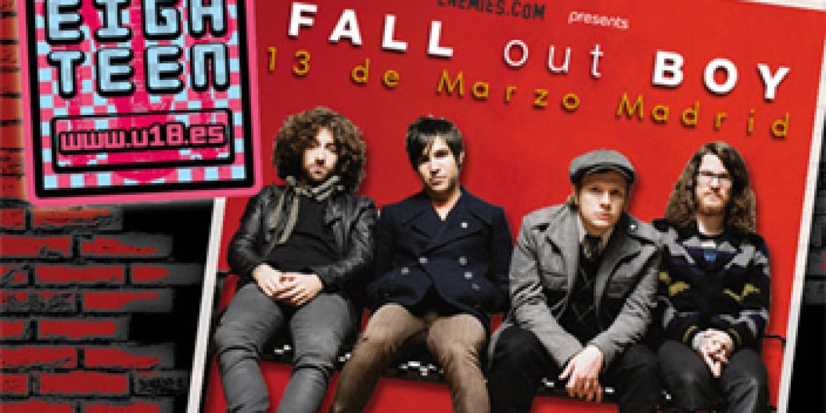 Cartel de U18 con Fall Out Boy