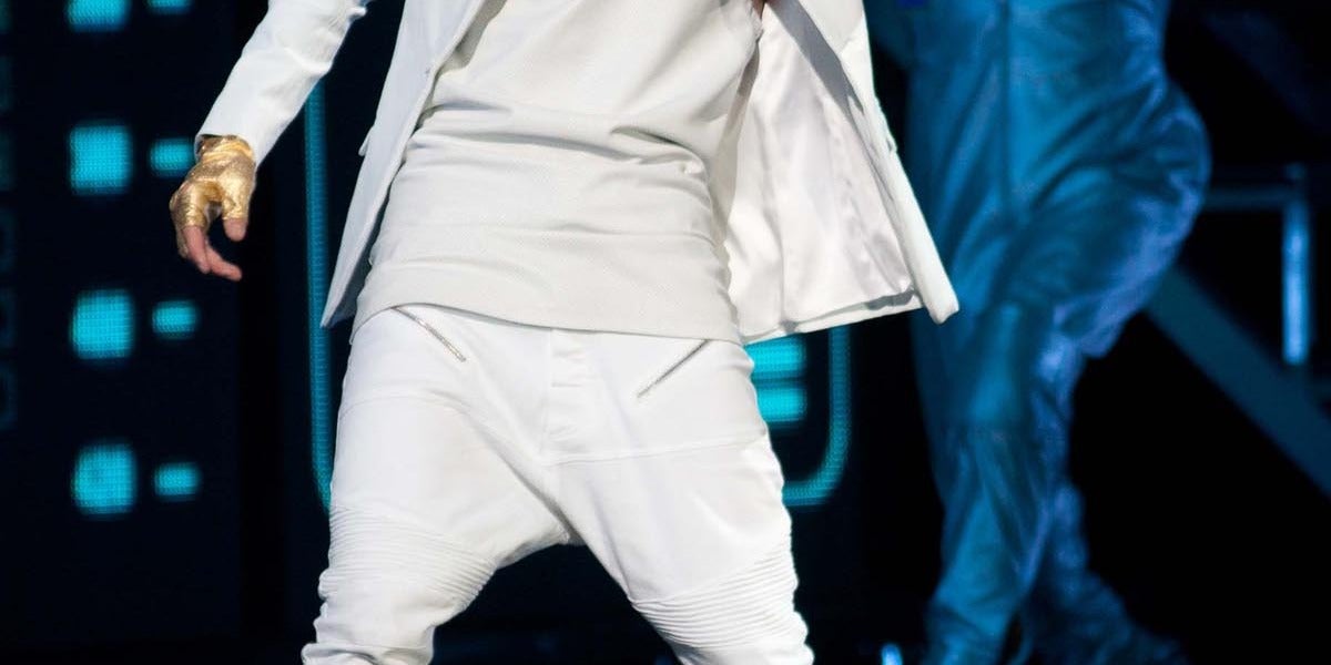 Justin Bieber durante uno de sus últimos conciertos