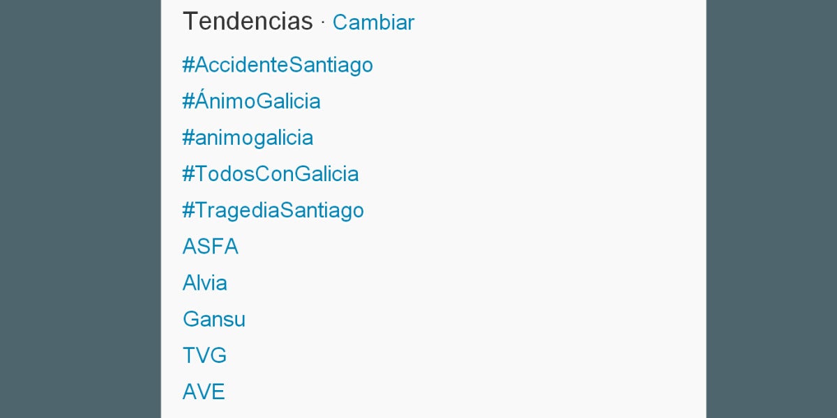 El accidente de Santiago copa los 'Trending Topics' en Twitter