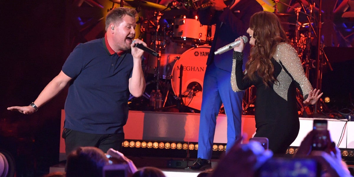 James Corden y Meghan Trainor