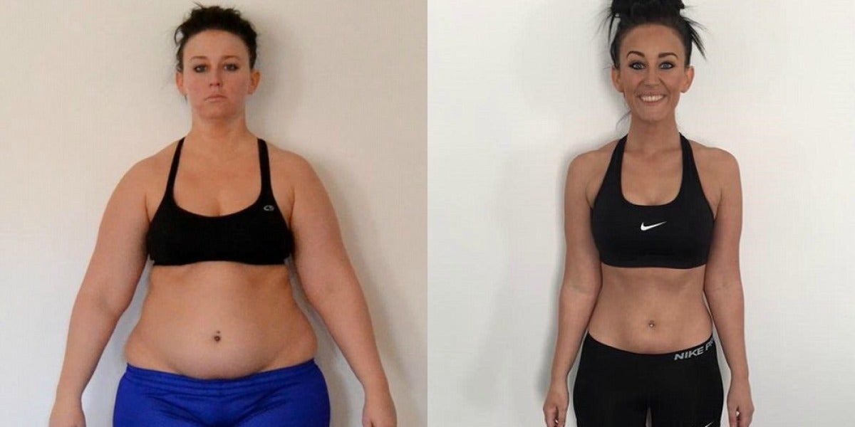 Katrina Buening, antes y después de perder peso
