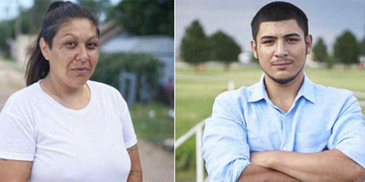 Mónica Mares de 37 años y su hijo biológico, Caleb Peterson
