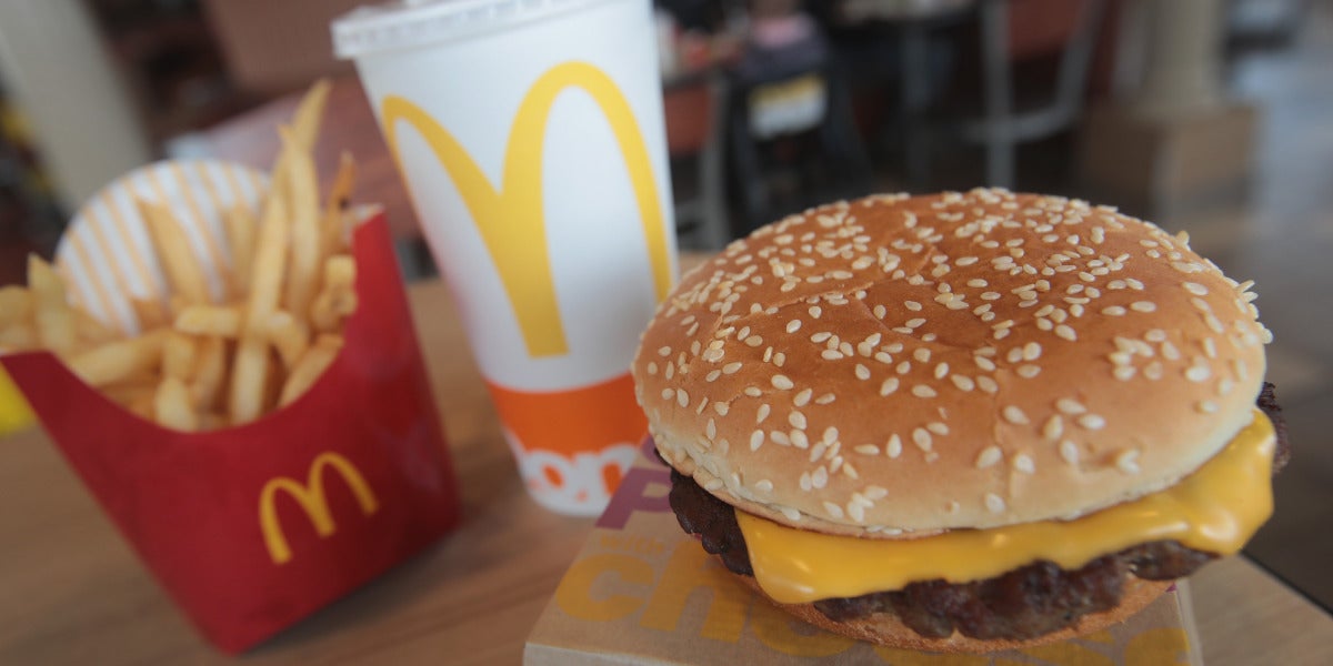 Un menú de McDonald's