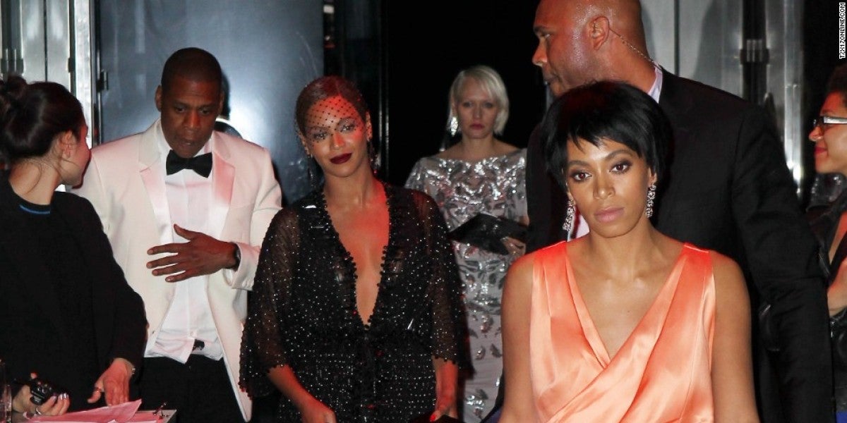 Beyoncé, Jay Z y Solange tras la fiesta de la gala MET