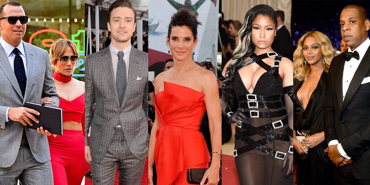 JLo y Alex Rodriguez, Justin Timberlake, Sandra Bullock, Nicki Minaj o Beyoncé y Jay Z son algunos de los artistas que han donado dinero