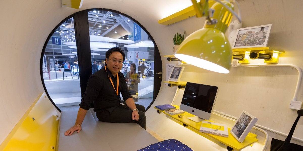 Modelo de una 'casa-tubería' en Hong Kong