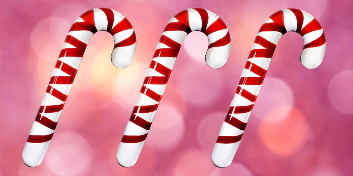 Consolador 'Candy Cane Glass Dong'