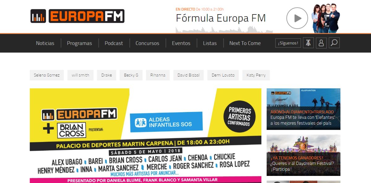 europafm.com, la segunda web musical en febrero