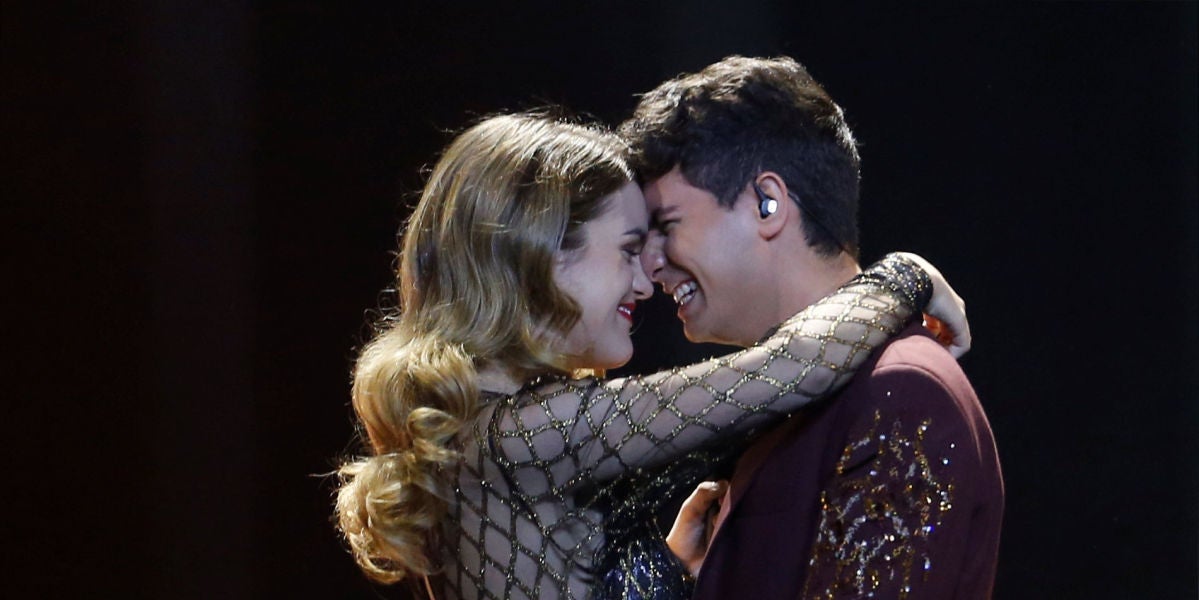 Alfred y Amaia durante su actuación en Eurovisión 2018