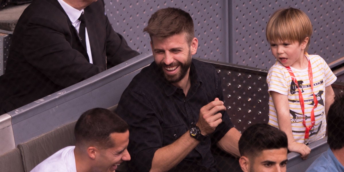 Gerard Piqué, con su hijo Sasha, en el Mutua Madrid Open