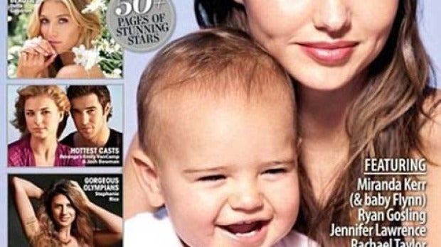 Miranda Kerr posa junto a su bebé Flynn