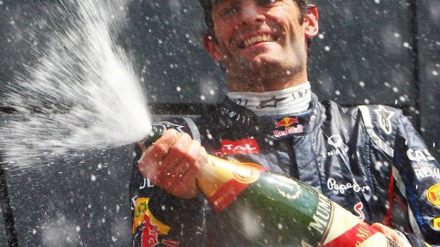 Webber celebrando su victoria