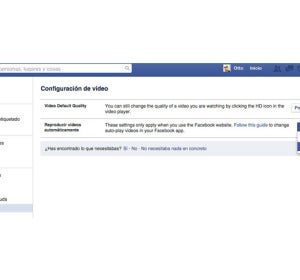 Configuración de vídeos en Facebook