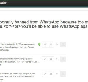 Mensaje de bloqueo de cuenta de Whatsapp