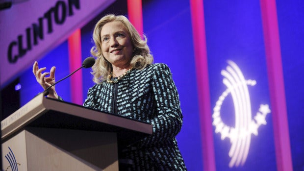 La secretaria de Estado, Hillary Clinton, toma la palabra durante la reunión anual de la Iniciativa Global Clinton