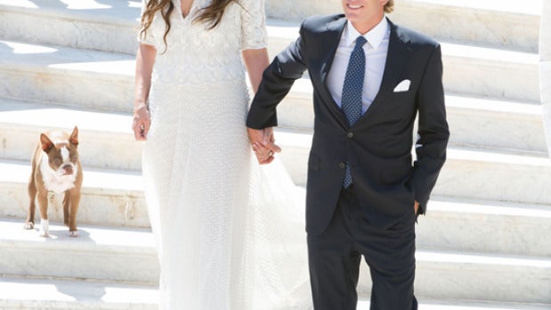 Andrea Casiraghi y Tatiana Santo Domingo como marido y mujer tras la ceremonia civil