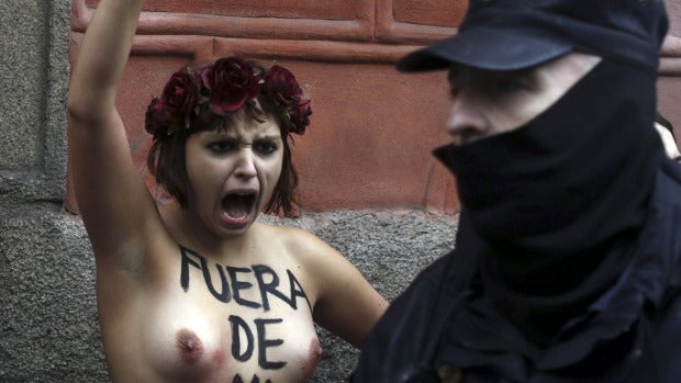 Una activista de Femen en Madrid