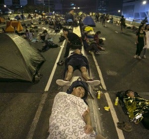 Manifestantes de Hong Kong
