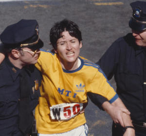 Rosie Ruiz, nada más acabar la Maratón de Boston