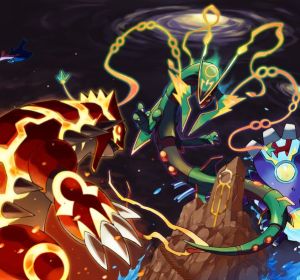 Kyogre Primigenio, Groudon Primigenio y Mega Rayquaza