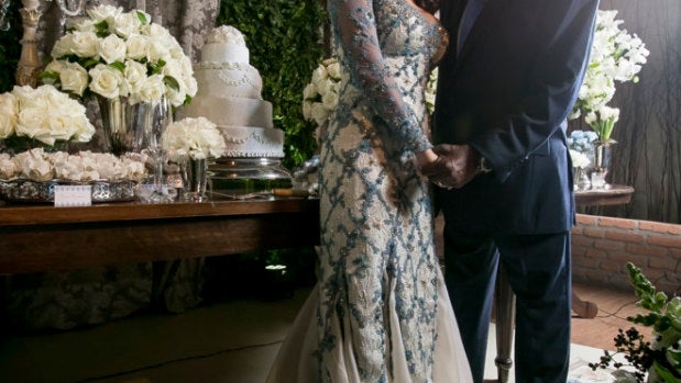 Pelé y Marcia en el día de su boda