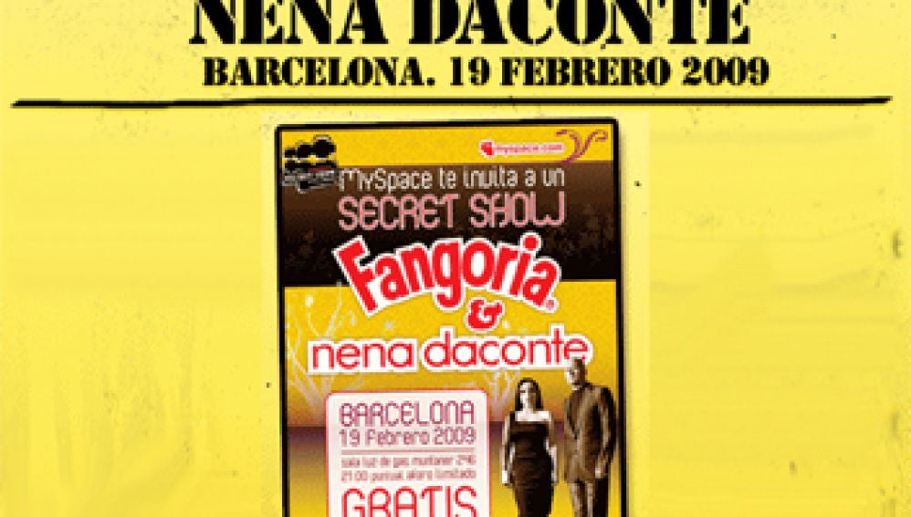 Cartel del Secret Show con Fangoria y Nena Daconte