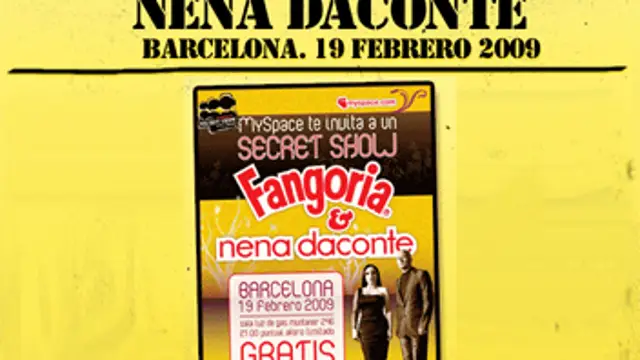 Cartel del Secret Show con Fangoria y Nena Daconte