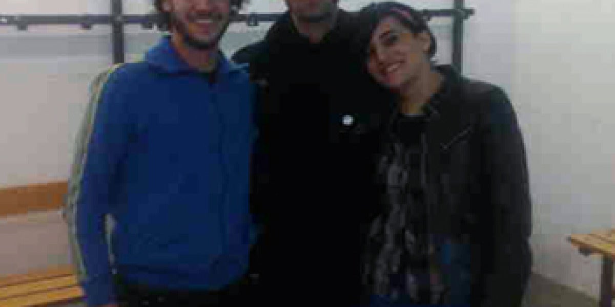 Liam Gallagher junto a nuestros intrépidos oyentes Víctor y Ana