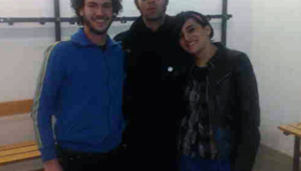 Liam Gallagher junto a nuestros intrépidos oyentes Víctor y Ana