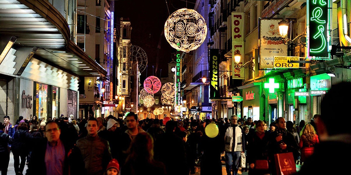 Navidad en la calle Preciados de Madrid