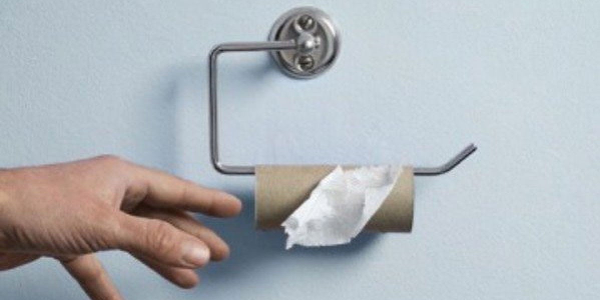Un rollo de papel higiénico vacío