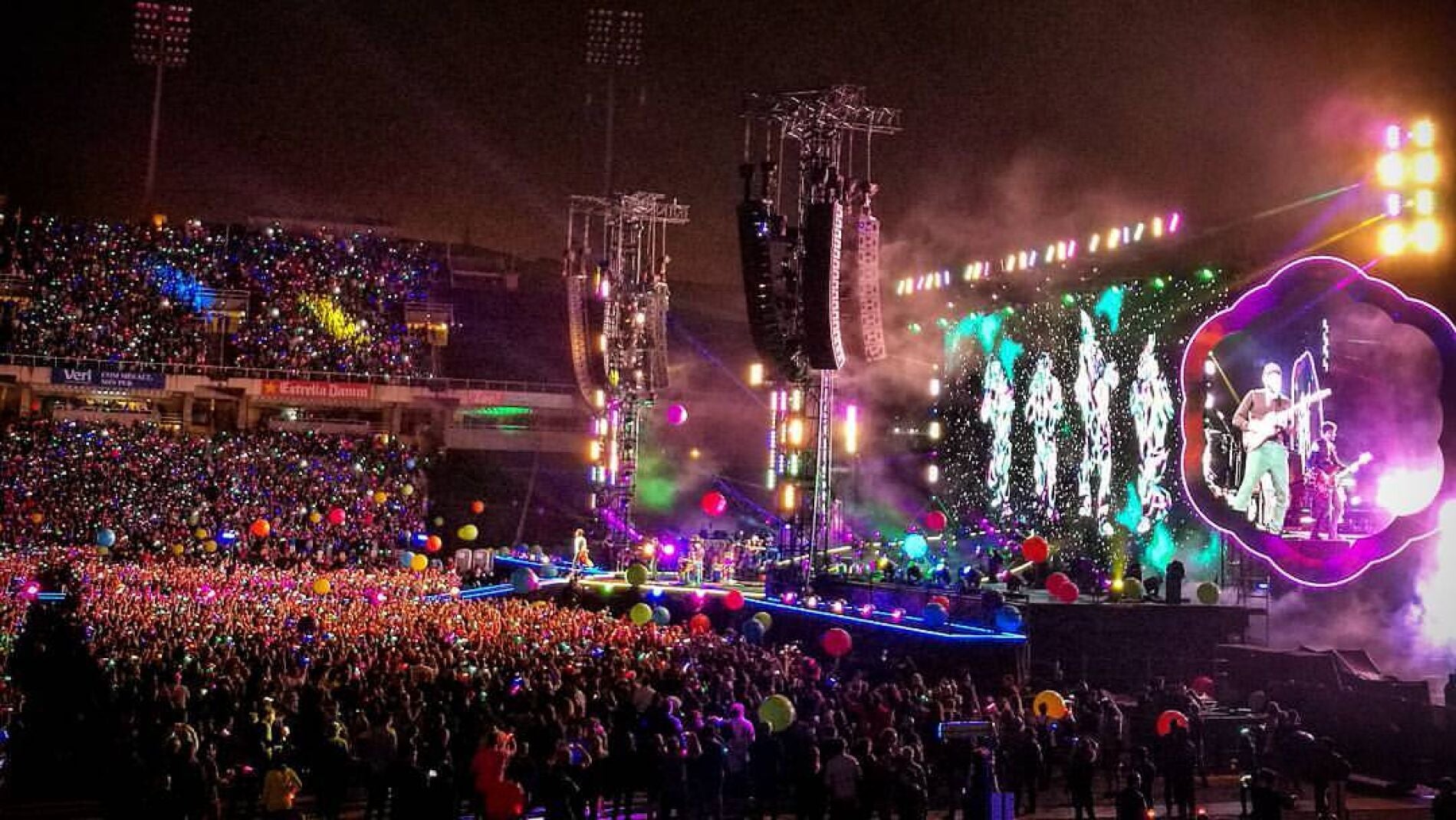 Coldplay en su concierto en Barcelona
