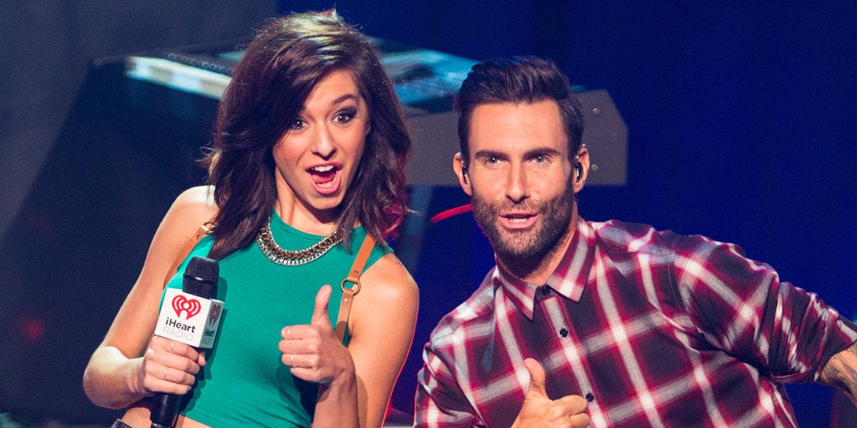 Christina Grimmie y Adam Levine