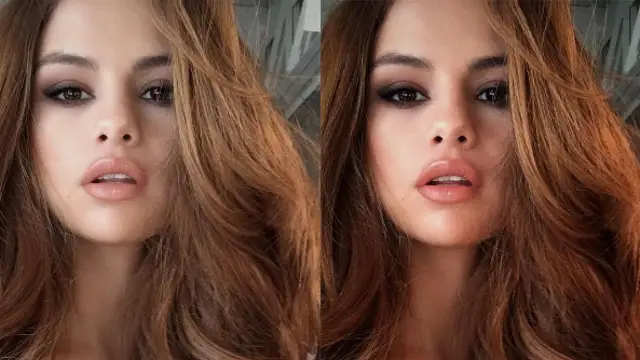 Selena Gomez con y sin retoques