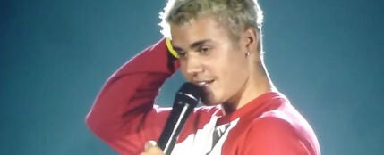 Justin Bieber durante un concierto en New Jersey