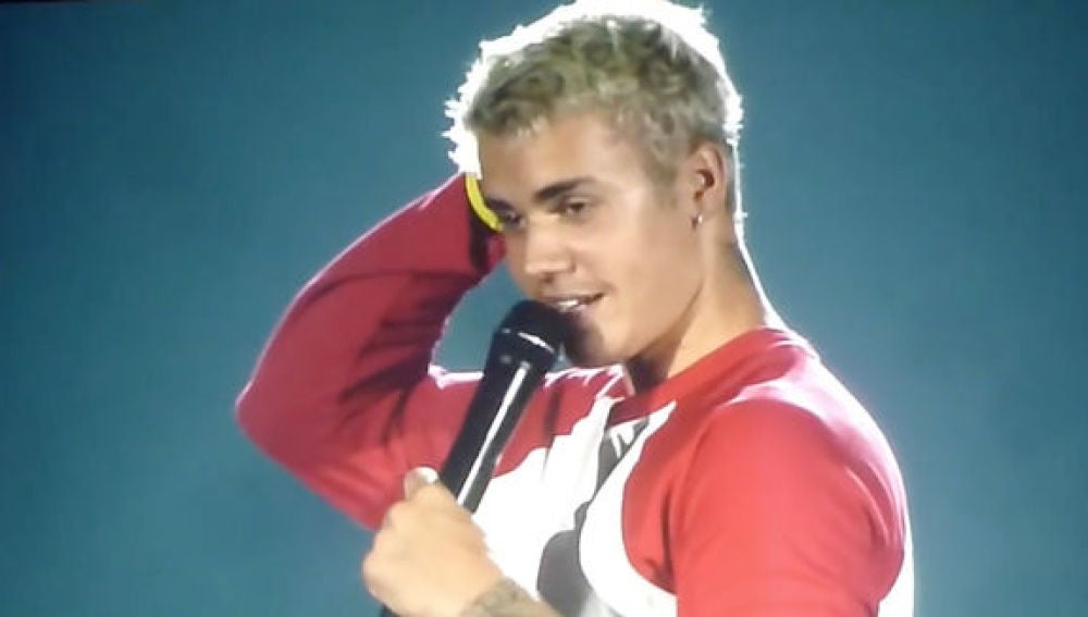 Justin Bieber durante un concierto en New Jersey