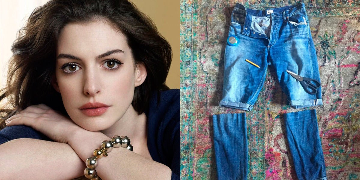 Anne Hathaway se hace sus propios shorts, no tan cortos...
