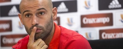 Javier Mascherano en rueda de prensa