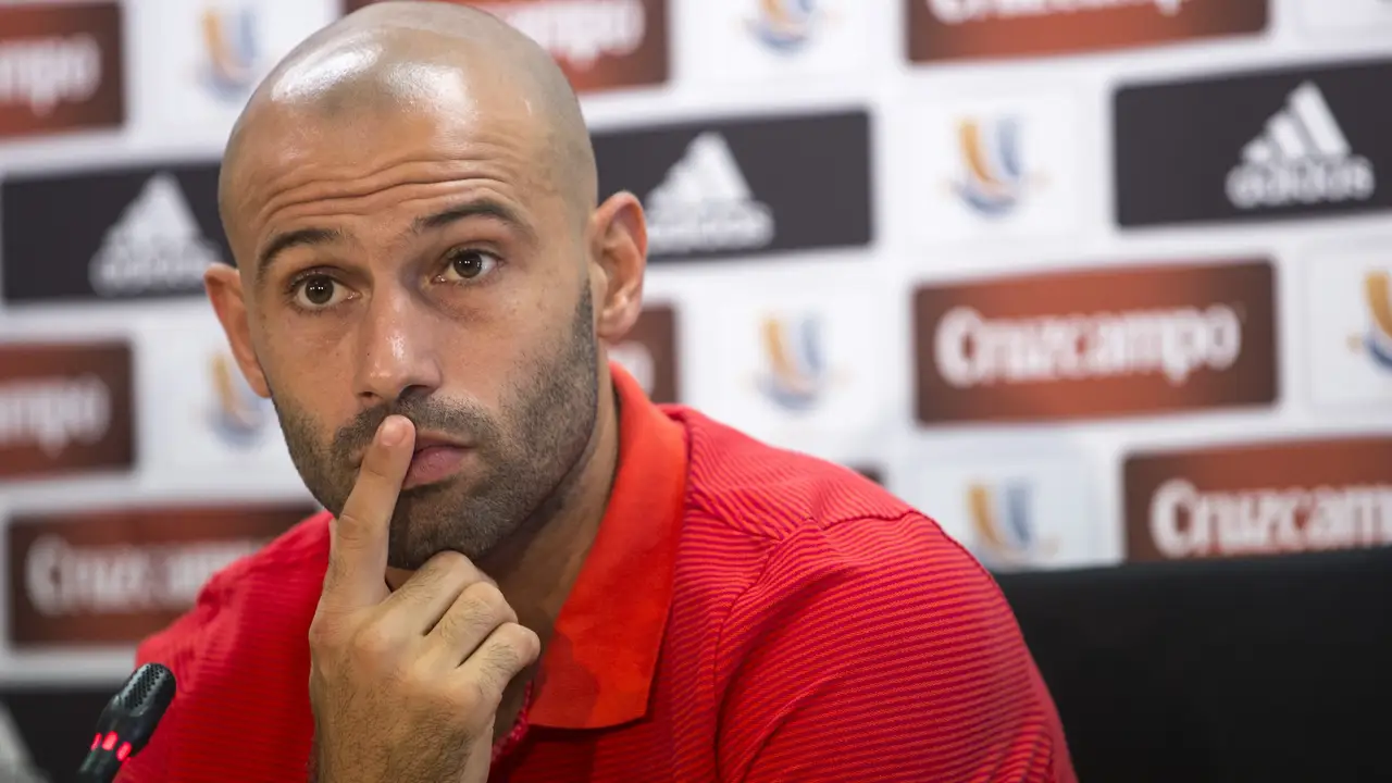 Javier Mascherano en rueda de prensa Javier Mascherano en rueda de prensa