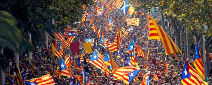 Manifestación independentista en la Diada de Cataluña.