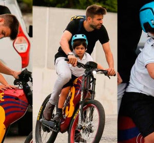 Piqué lleva a Milan en bicicleta Piqué lleva a Milan en bicicleta