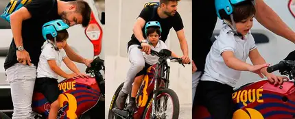 Piqué lleva a Milan en bicicleta Piqué lleva a Milan en bicicleta